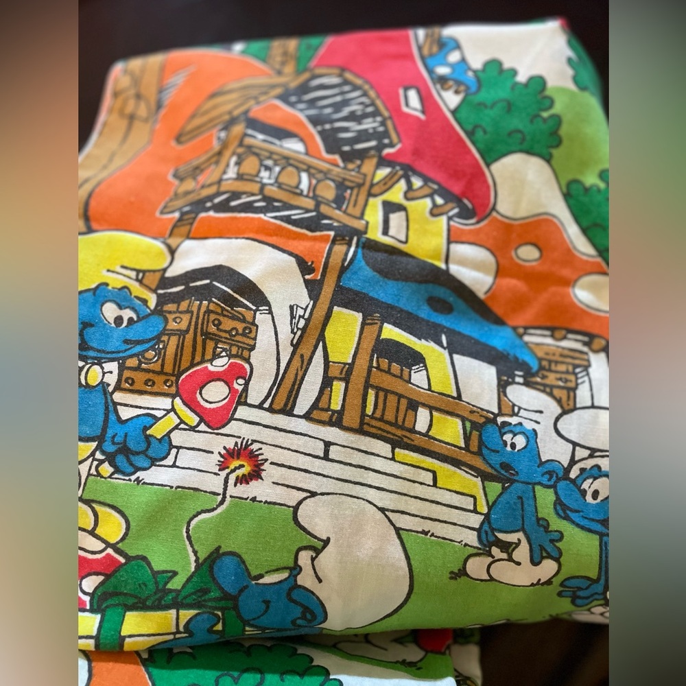 Smurf 80’s Fitted and Top Sheet. - Picture 3 of 4